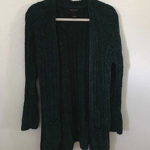 Fuzzy soft green cardigan
